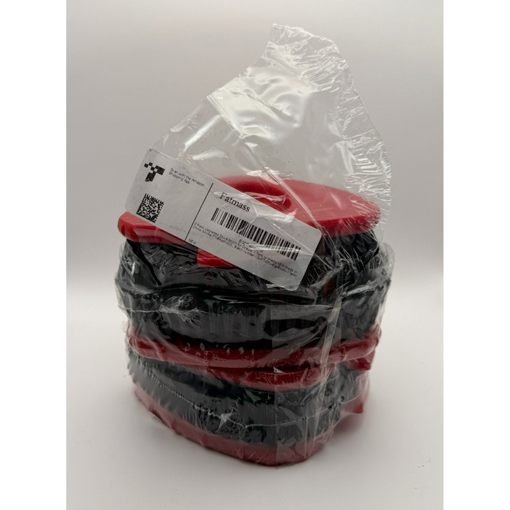 Fatmass 4 Pack Scrub Brush Heads for O-Cedar RinseClean 2 Tank Red Replacement